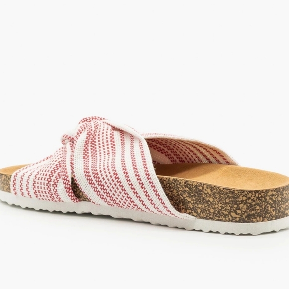 Qupid Twist Knot Open Toe Cork Slide Sandal Size 6 - Picture 3 of 3